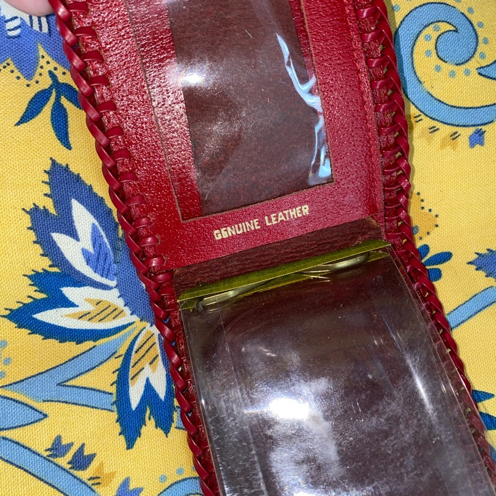 Red Leather‎ Vintage Men's Wallet - Picture 4 of 6
